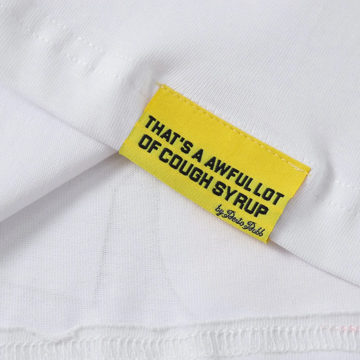 #White/Black ｜ THAT'S A AWFUL LOT OF COUGH SYRUP In Stock Real shot American simple trendy brand loose casual T-shirt Fabric (fabric): 32 counts Weight combed double yarn pure cotton Sizes (size): S-M L X L Color (colour):, Black/White